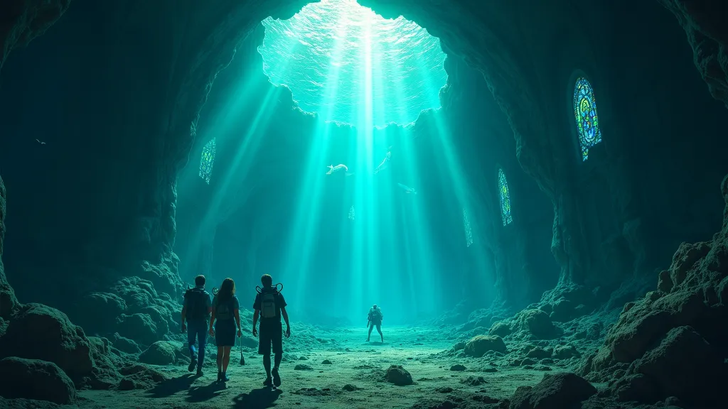 Underwater cathedral concept art