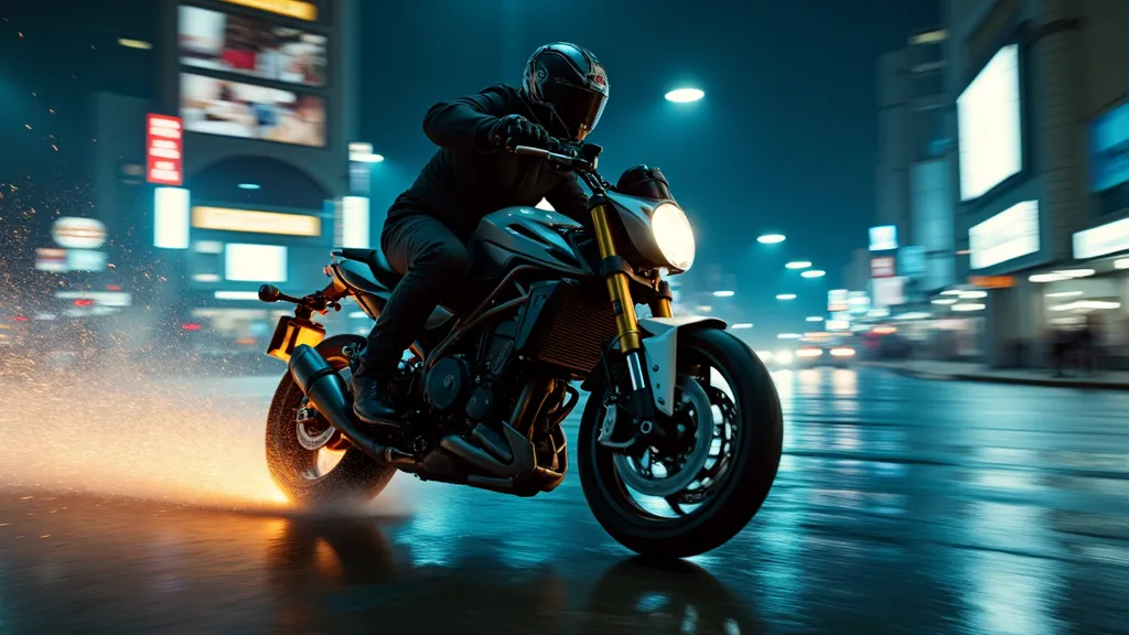 Action moment motorcycle drift
