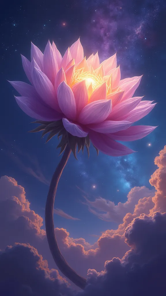 Cosmic blooming flower