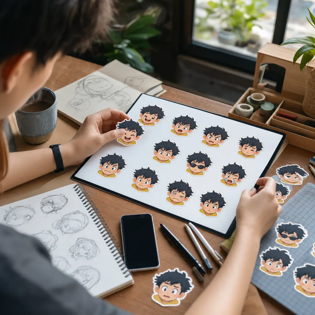 Recipe: A 12-Emotion Sticker Set from One Character